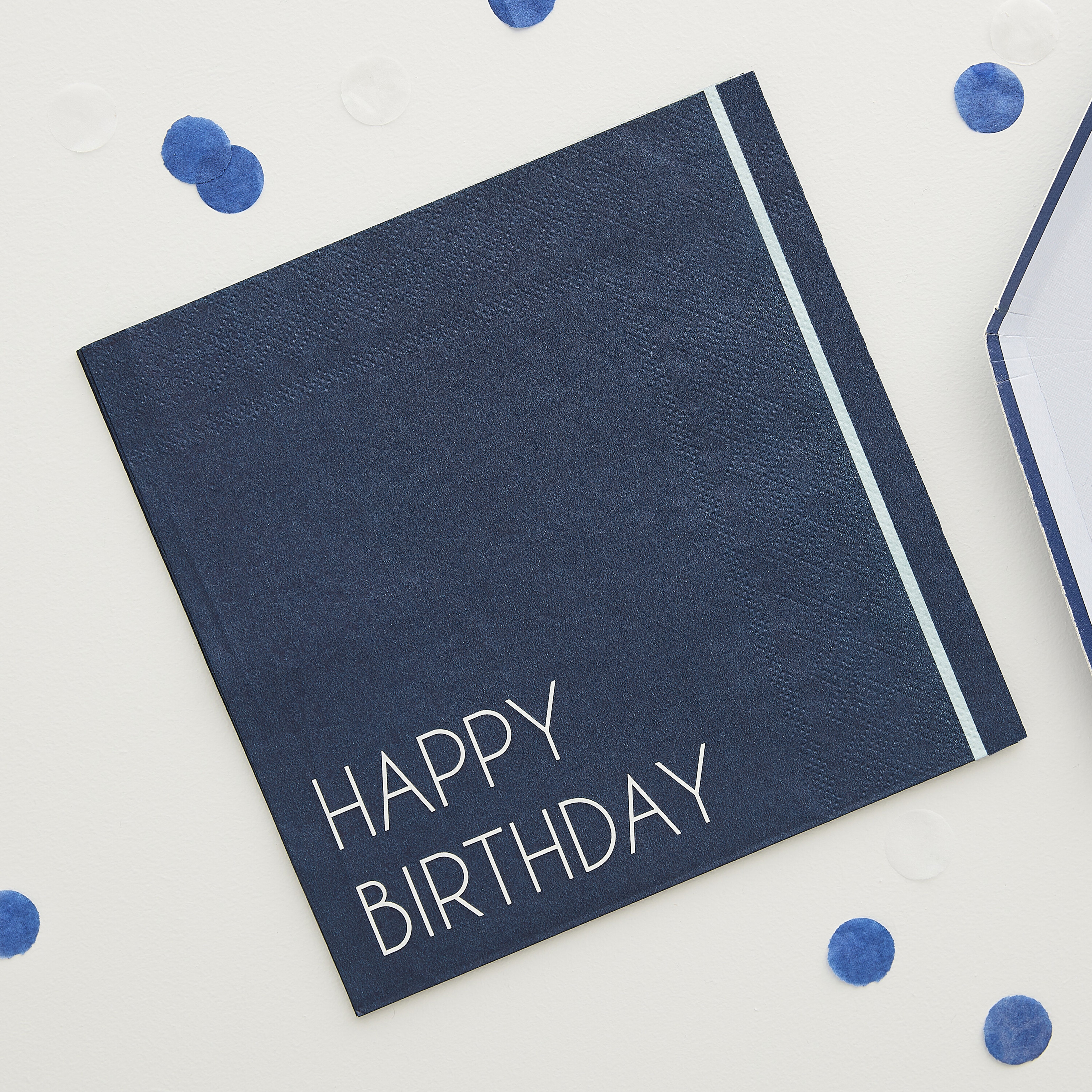 16 Servietten "Happy Birthday", Blau 100% umweltfreundlich
