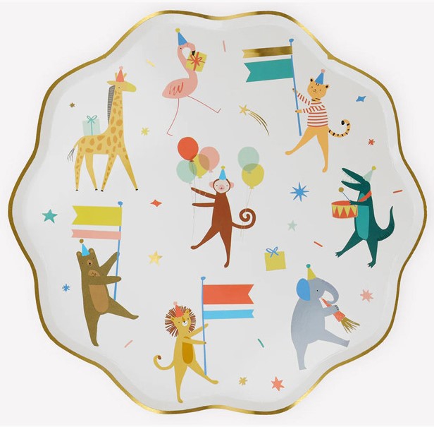 Meri Meri - 8 Pappteller "Parade der Tiere" Meri Meri - 8 Pappteller "Parade der Tiere"