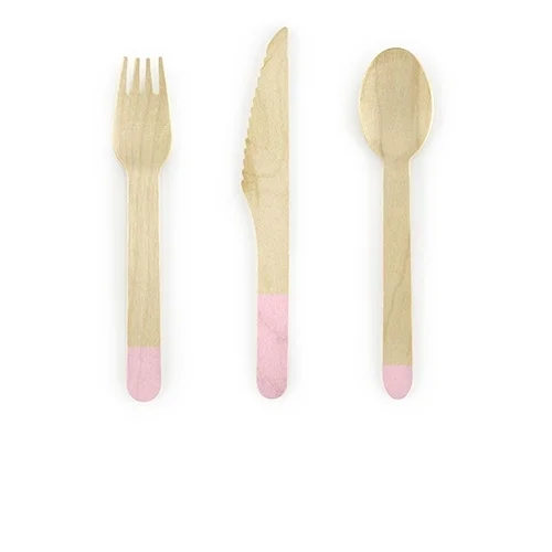 Holzbesteck, Gabel, Messer, Löffel, Holzutensilien