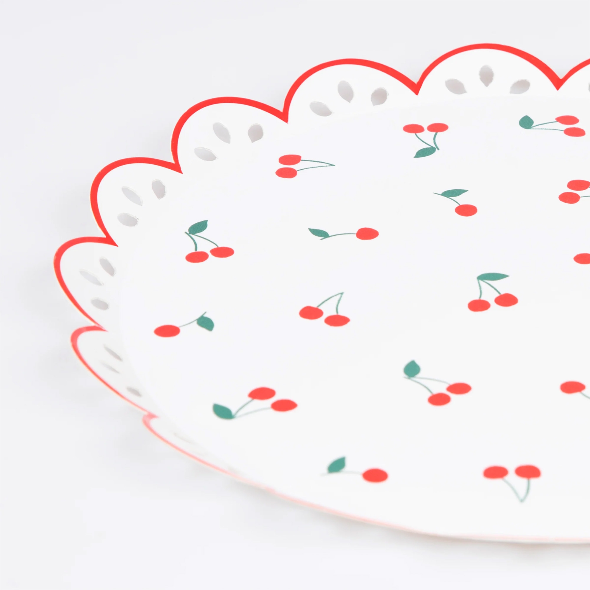 Meri Meri - 8 Pappteller "Kirschen" Töpferei, Essen, Mahlzeit, Kunst, Porzellan