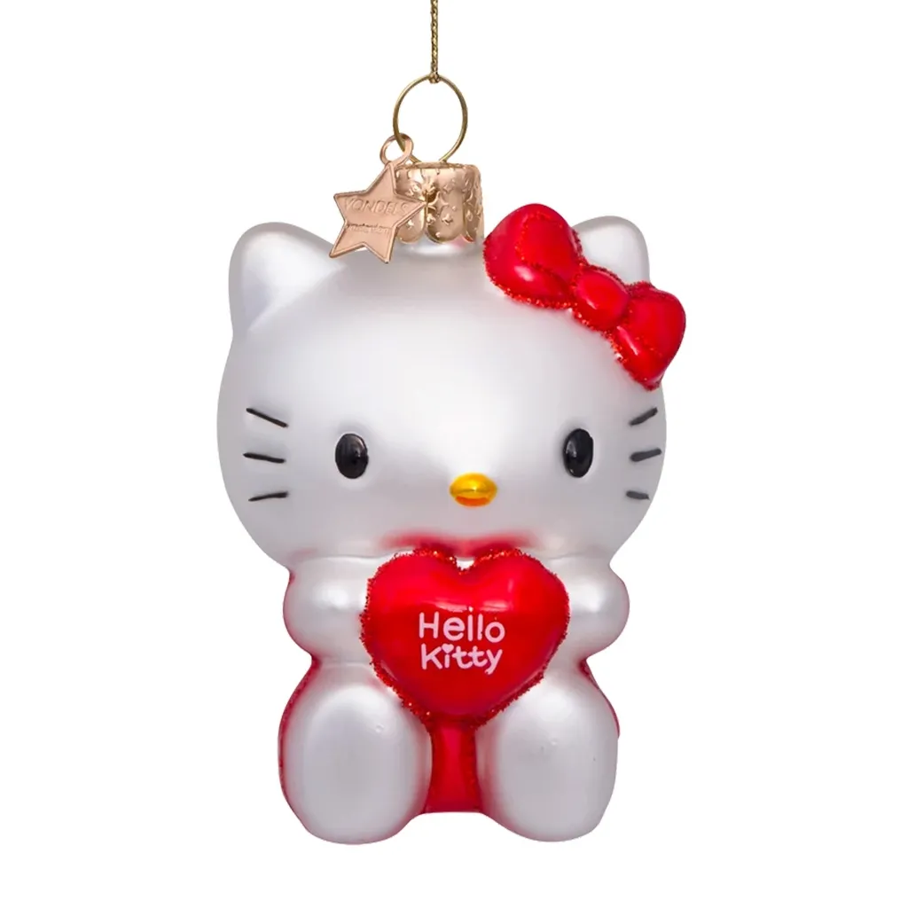 Hello Kitty, Kawaii, Baumkugel, Herzanhänger, Weihnachtsanhänger