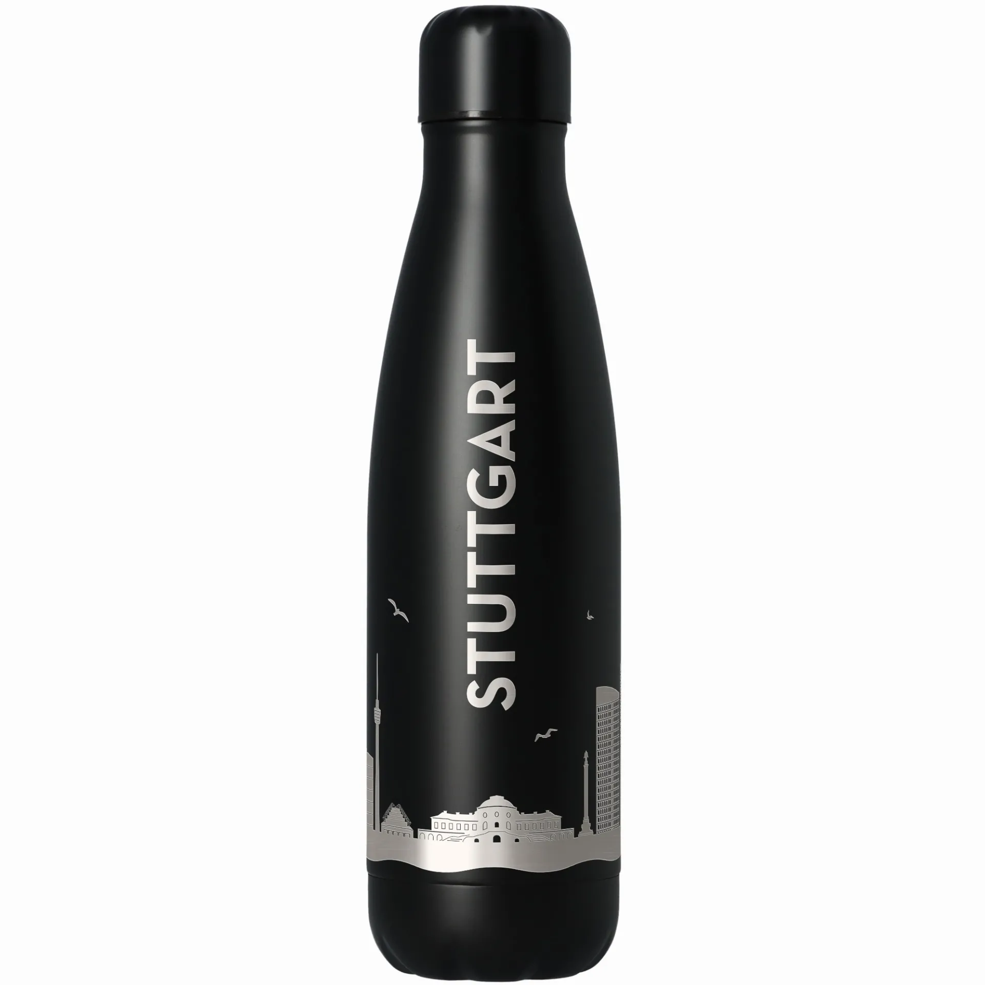 Trinkflasche Skyline Stuttgart Schwarz 500ml