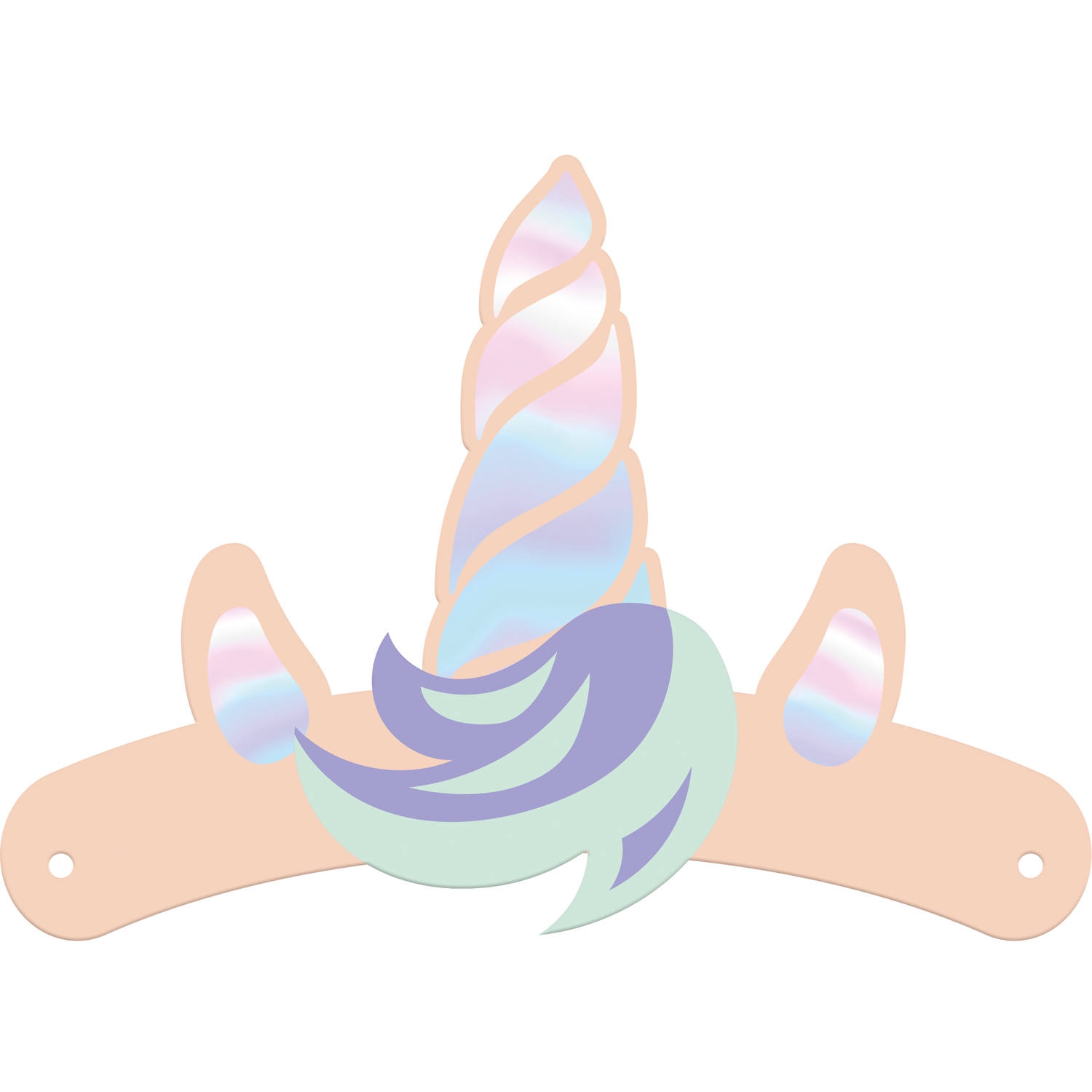 Einhorn-Krone "Regenbogen Einhorn" 6 Stück