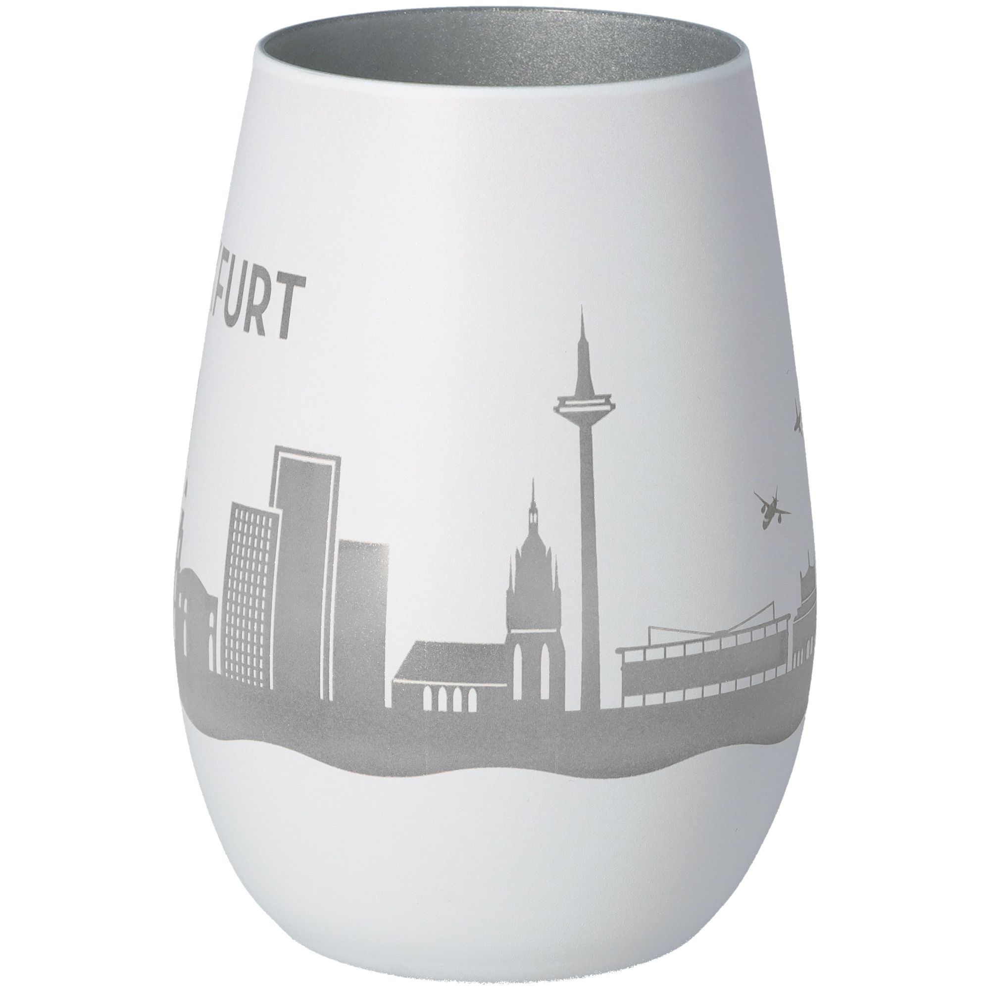 Windlicht Skyline Frankfurt Weiß/Silber Windlicht Skyline Frankfurt Weiß/Silber