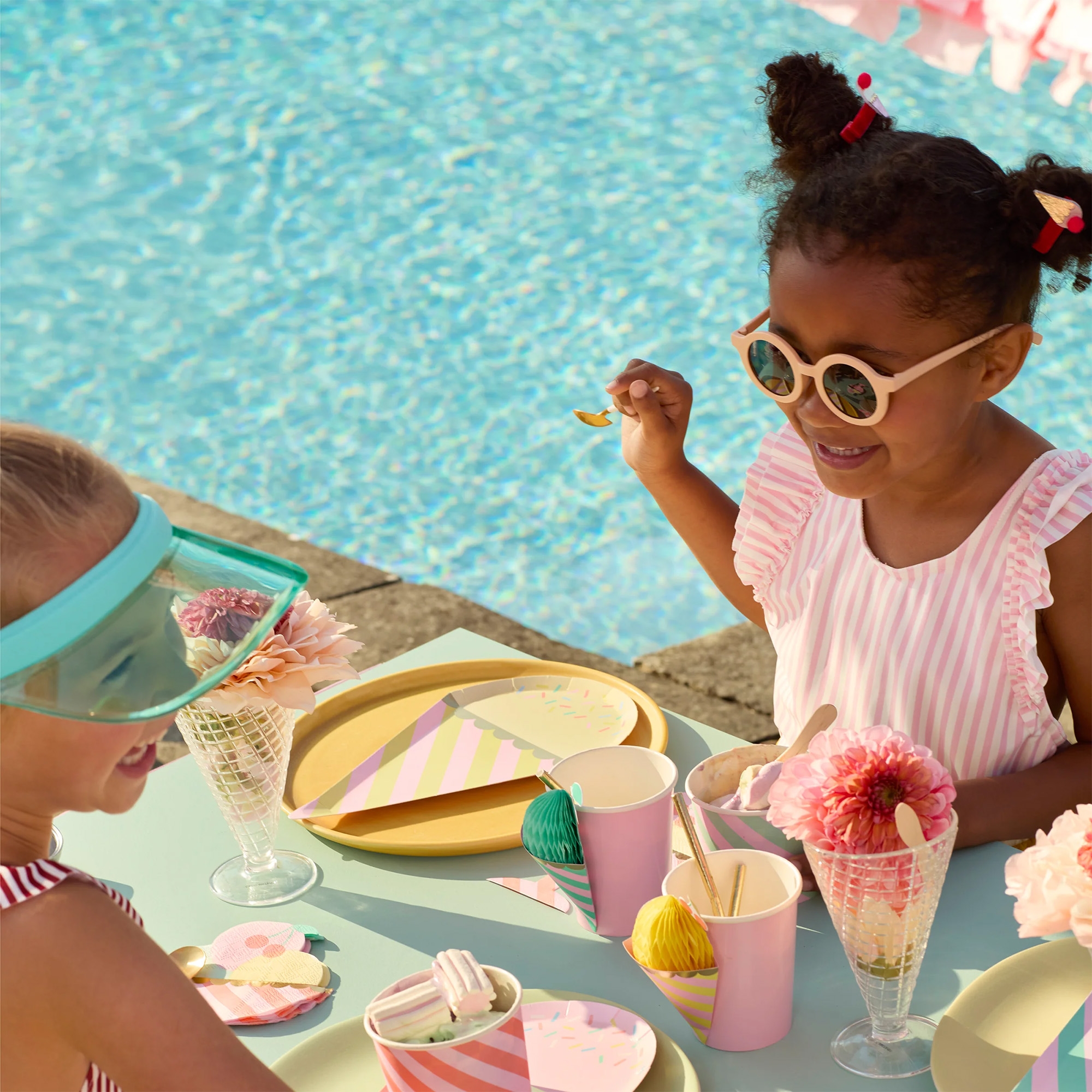 Meri Meri - 8 Pappteller "Eiscreme" Sommer, Zubehör, Sonnenbrille, Person, Eiscreme