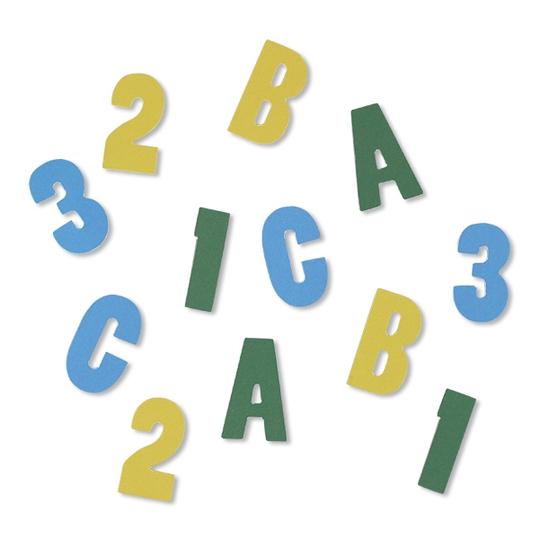 Einschulung - Konfetti "Buchstaben und Zahlen", 60 Stück Einschulung - Konfetti "Buchstaben und Zahlen", 60 Stück
