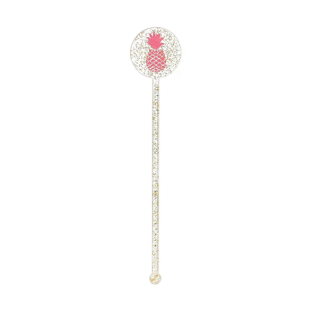 Lollipop, Glitzer, Gold, Ananas, Stiel