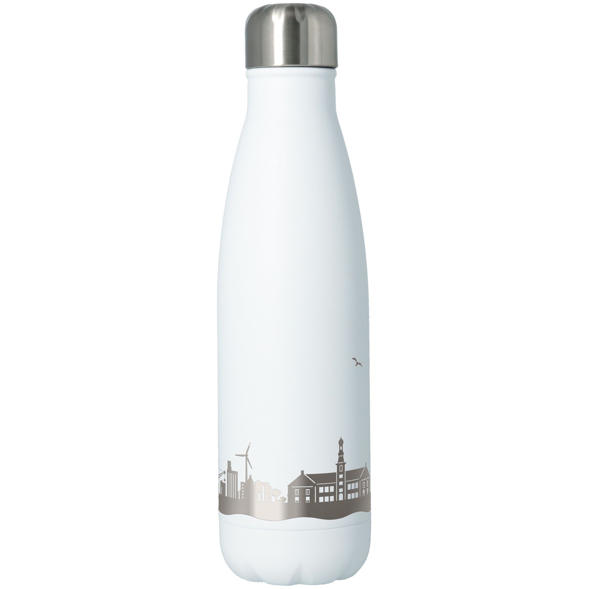 Trinkflasche Skyline Husum Weiß 500ml