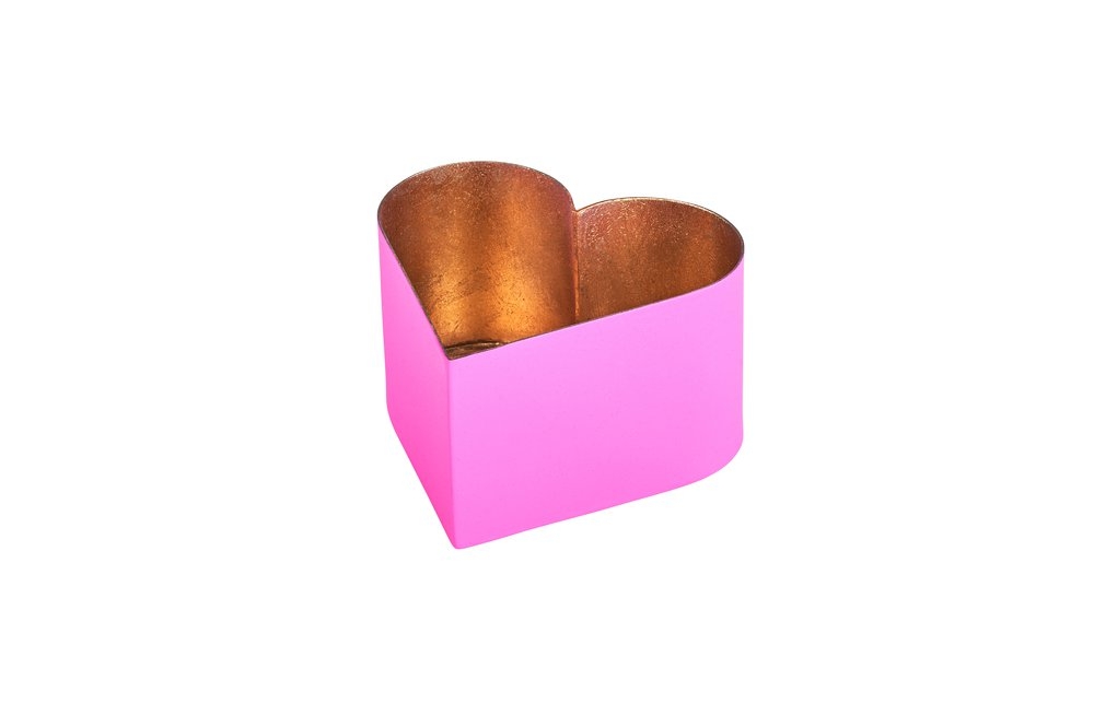 Madras Windlicht Herz Pink - S -
