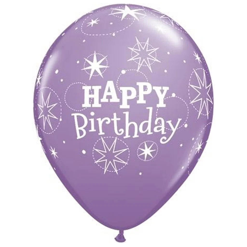 Ballon, Geburtstag, Lila, Sterndesign, Happy Birthday