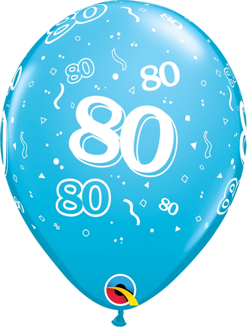 Qualatex Latexballon 80. Geburtstag verschiedene Farben Ø 30cm Qualatex Latexballon 80. Geburtstag verschiedene Farben Ø 30cm