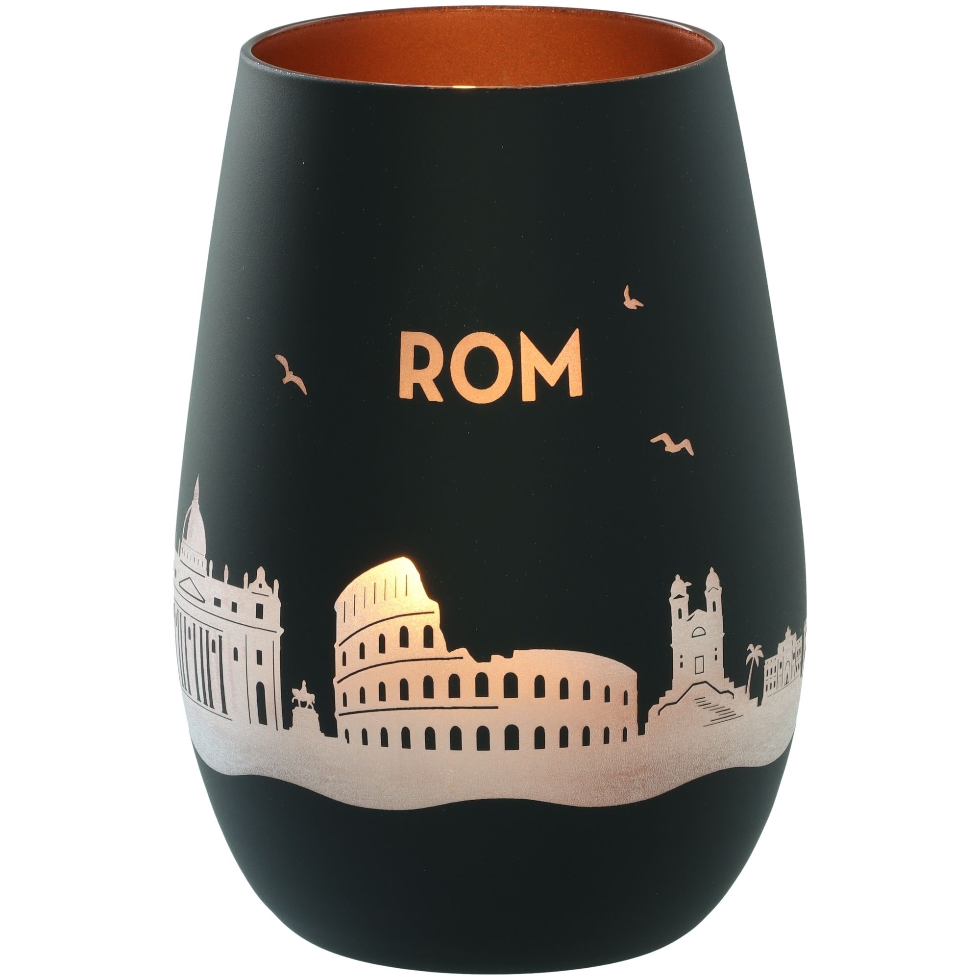 Windlicht Skyline Rom Schwarz/Bronze Töpferei, Krug, Vase