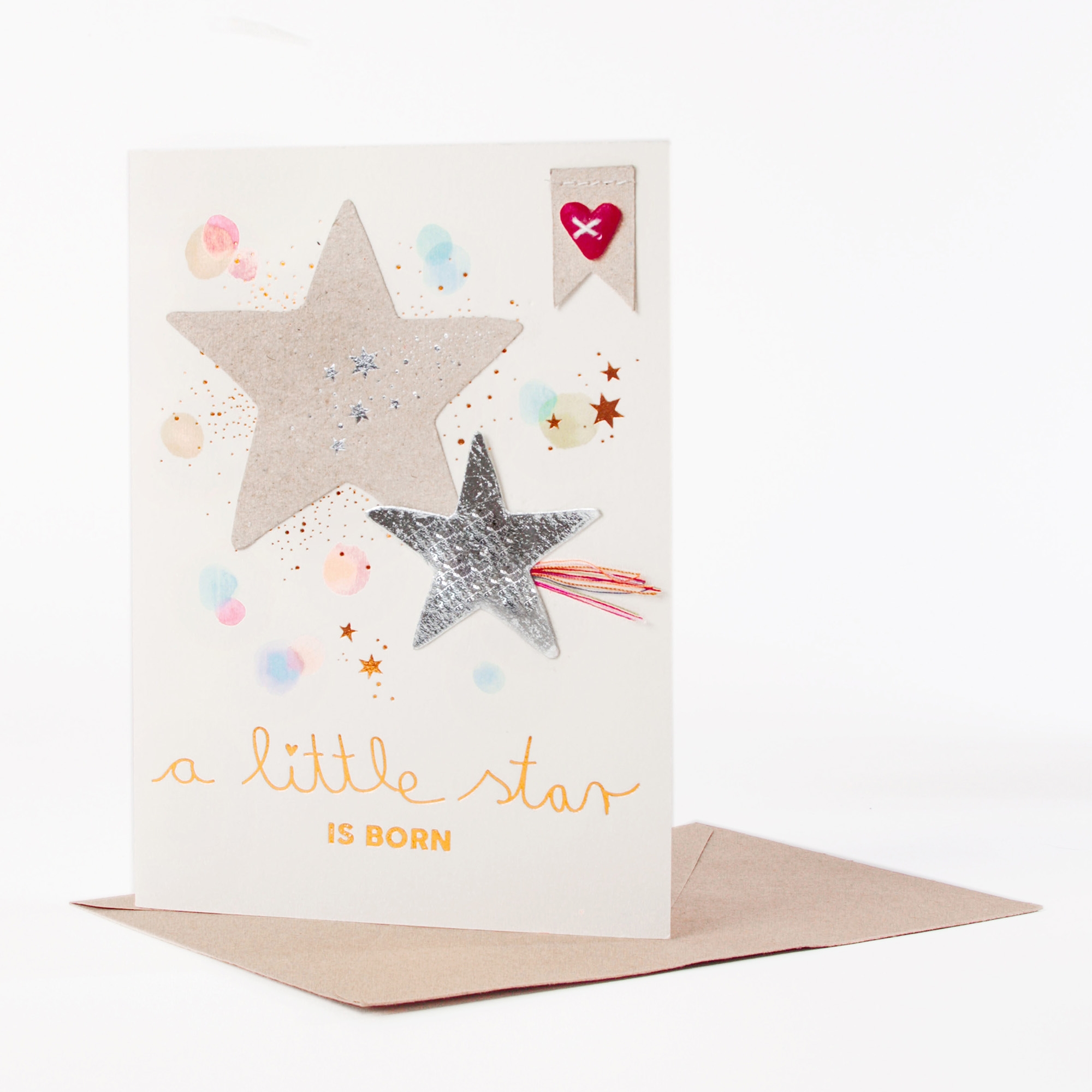 c53db6117fe75e60fd12ba8d6831064ad9c3e3a8 Kleine Wunder Karte "A little Star is born"