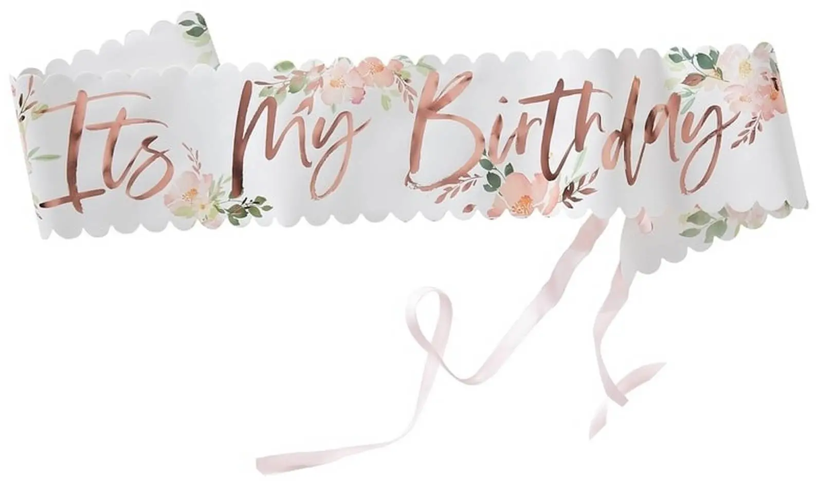 Ditsy Floral It´s my Birthday Schärpe - Roségold