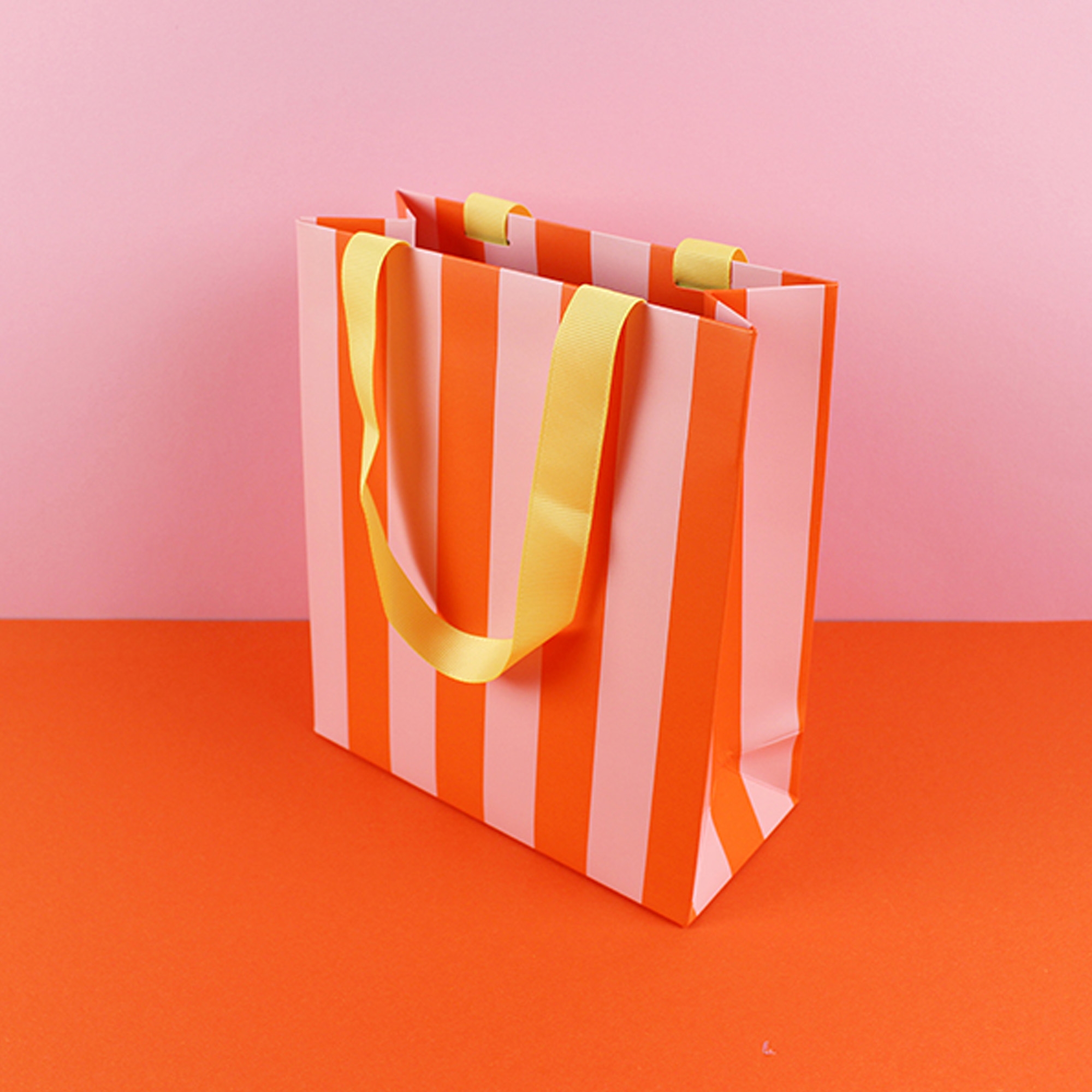 Geschenktasche Größe M, Rosa, Orange, Gelb Tasche, Tragetasche, Zubehör, Handtasche, Einkaufstasche
