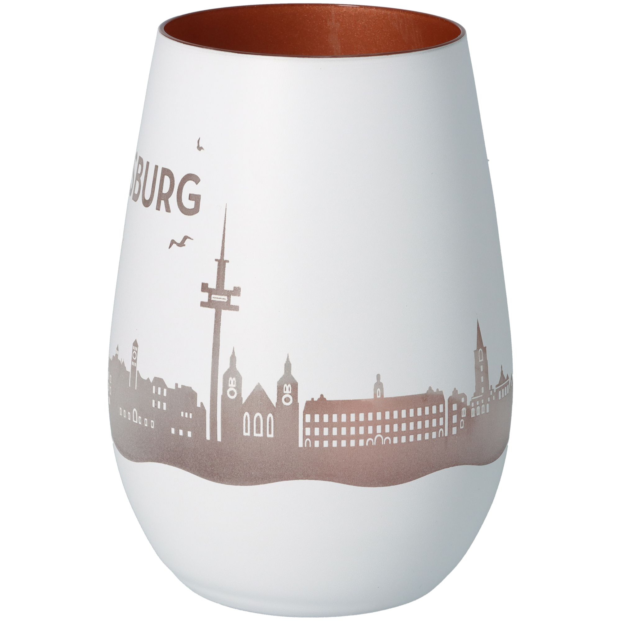 Windlicht Skyline Regensburg Weiß/Bronze Windlicht Skyline Regensburg Weiß/Bronze