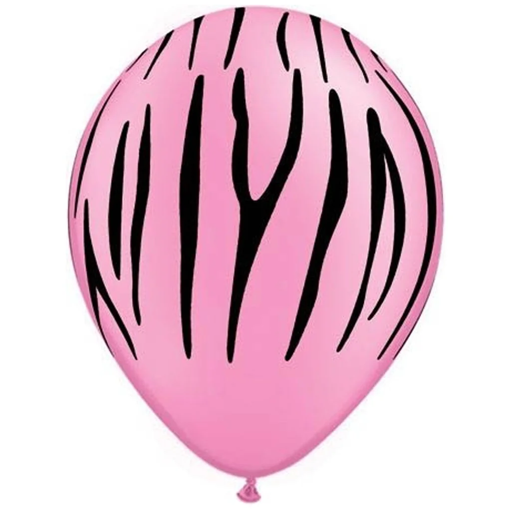 ballon, pink, zebra-muster, partyballon, latexballon