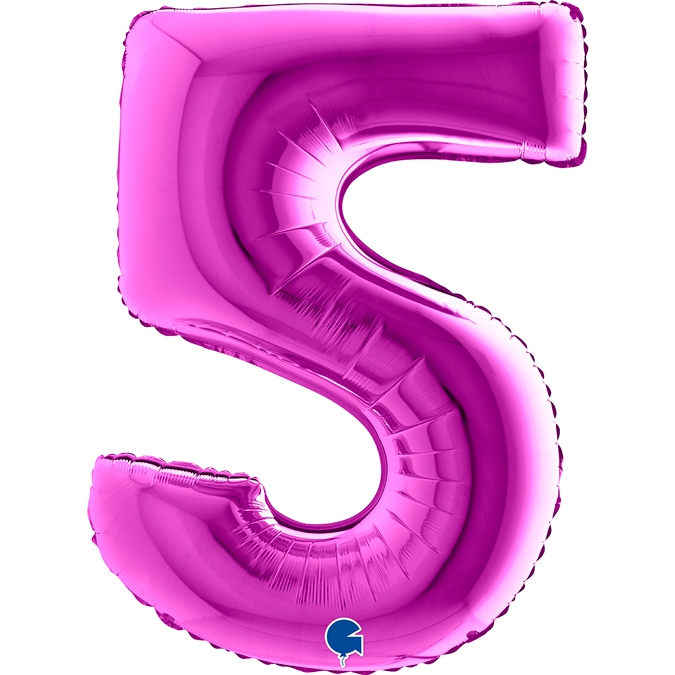 Folienballon Zahl 5 Lila 100cm Folienballon Zahl 5 Lila 100cm