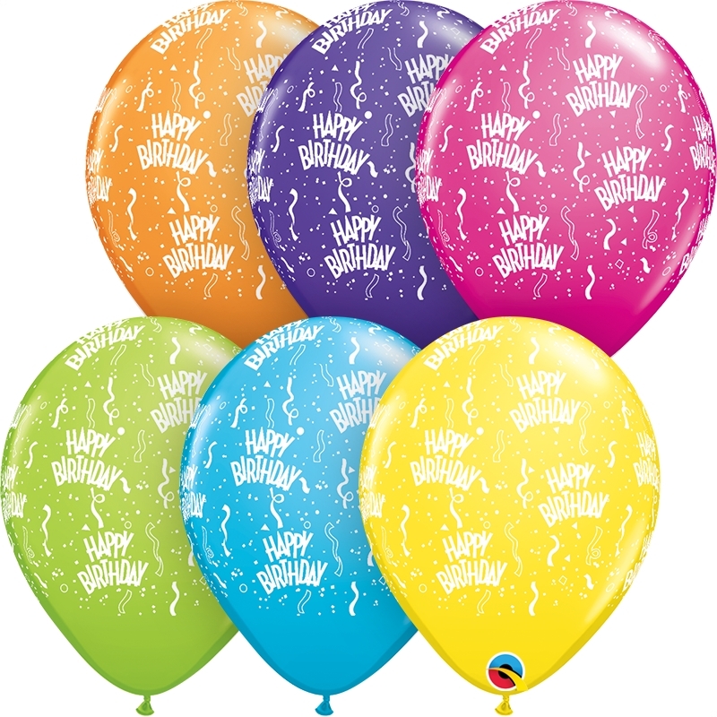 Qualatex Latexballon Happy Birthday verschiedene Farben Ø 30cm