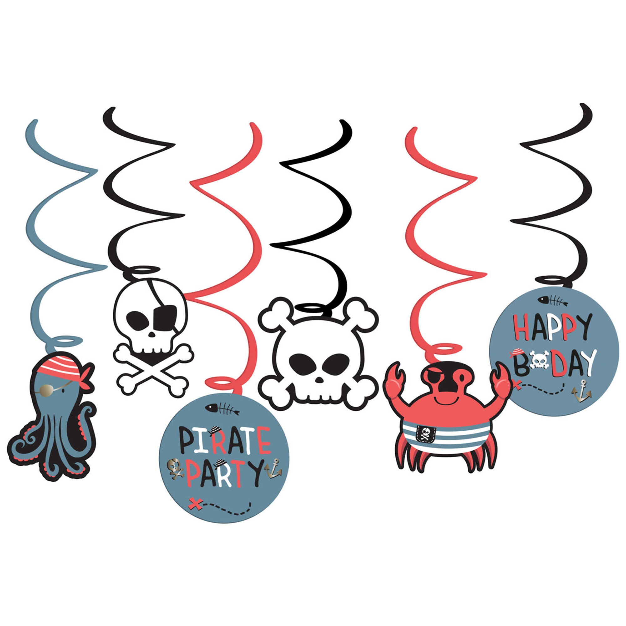 Hängedekoration "Piraten" 6 Stück Kunst