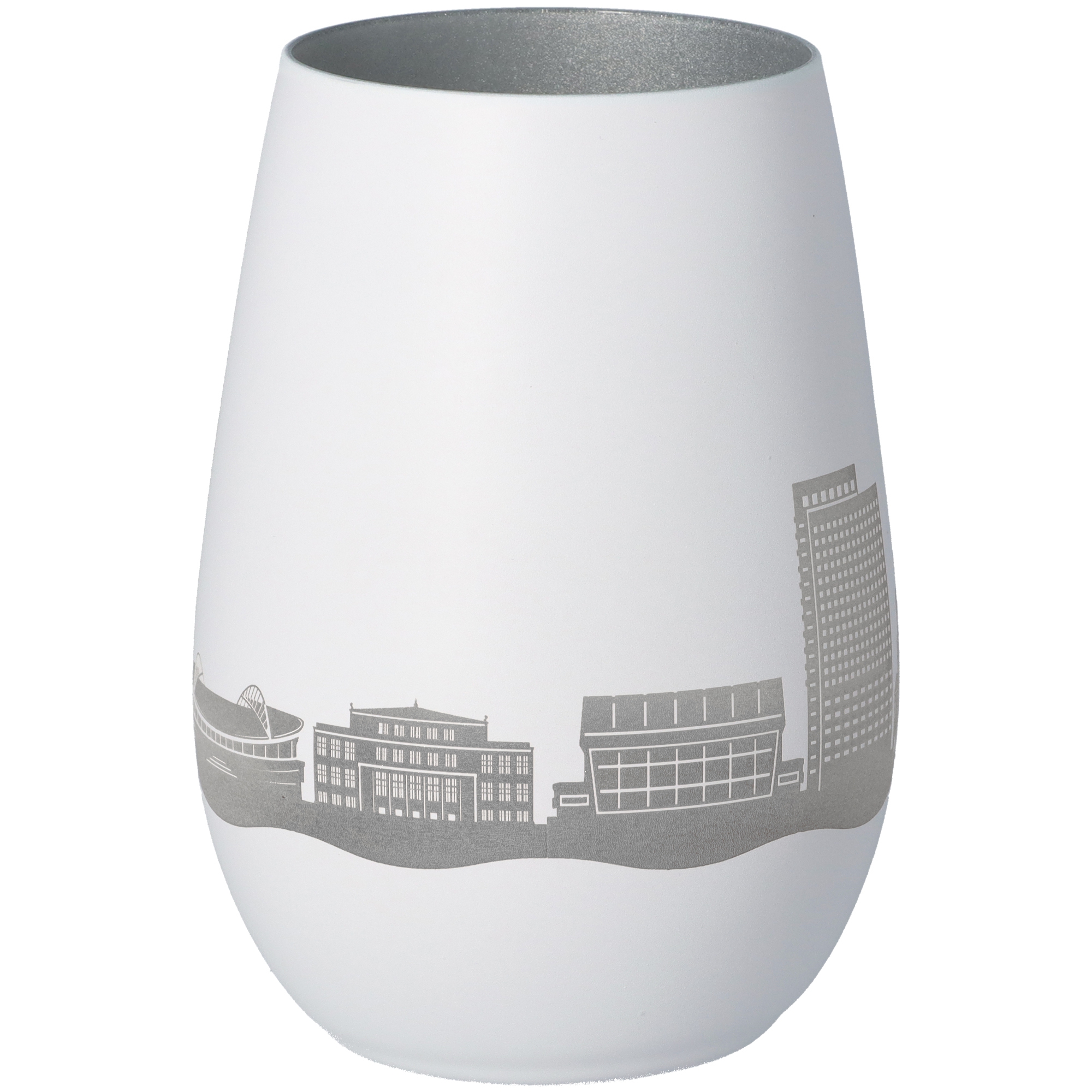 Windlicht Skyline Leipzig Weiß/Silber Windlicht Skyline Leipzig Weiß/Silber