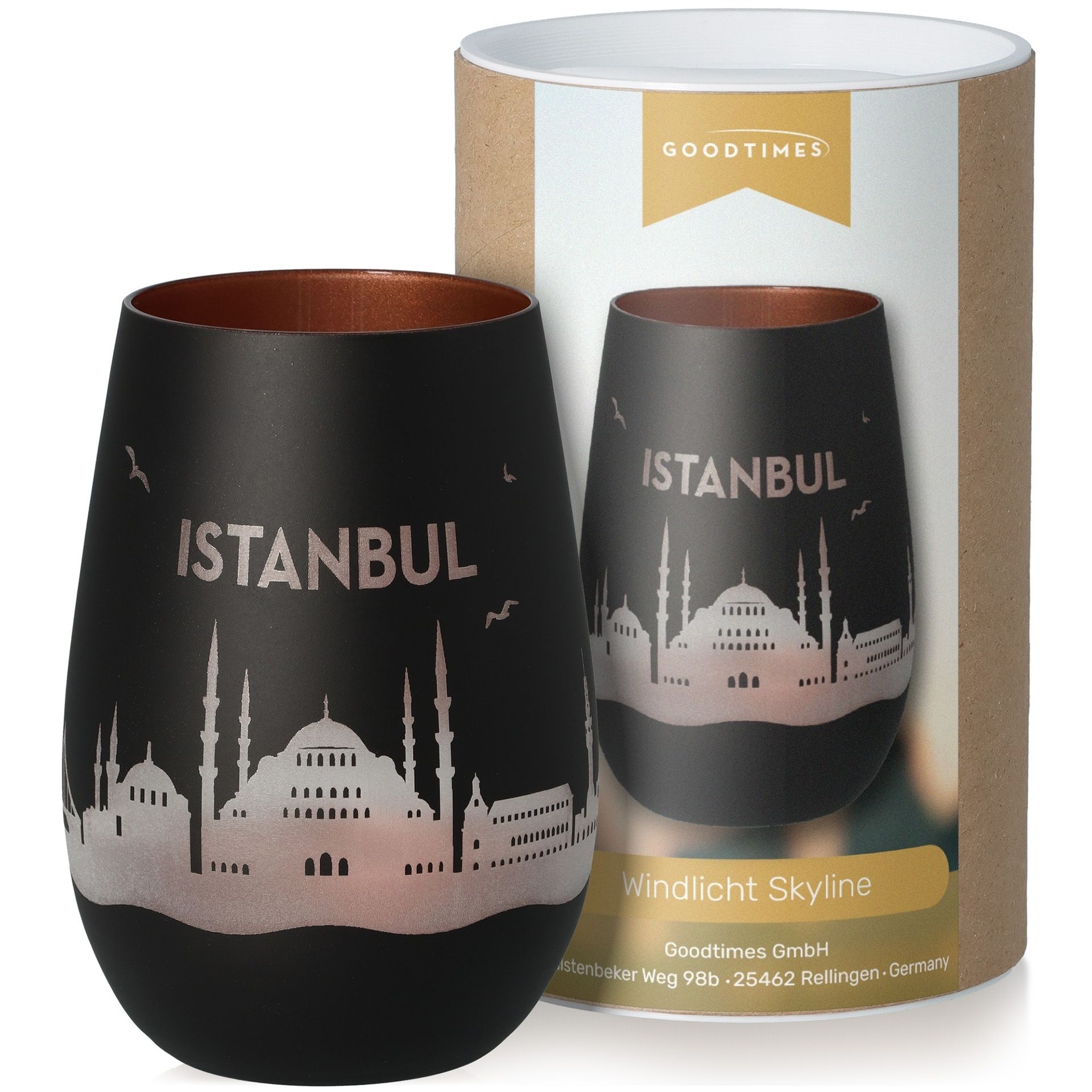 Windlicht Skyline Istanbul Schwarz/Bronze Töpferei, Krug