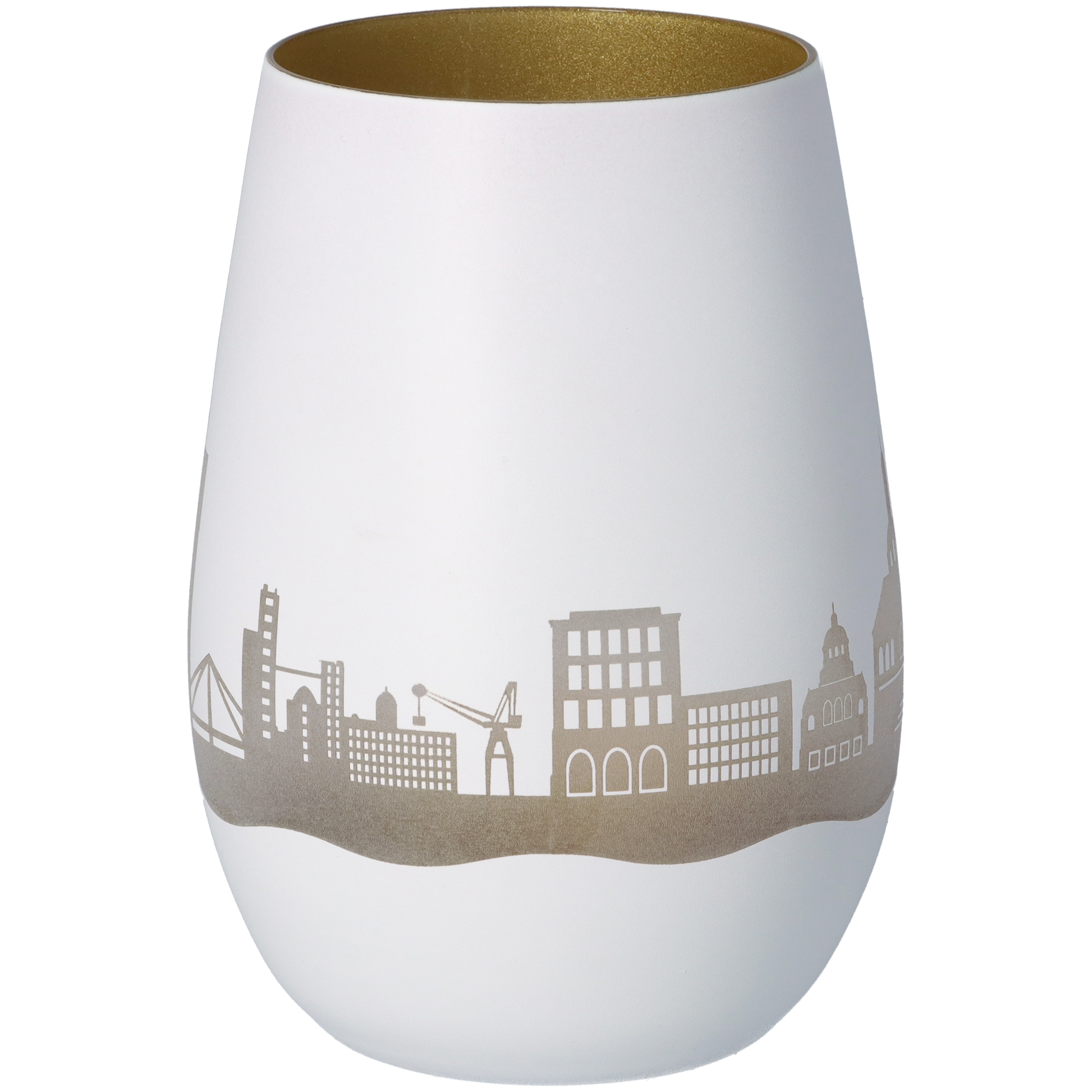 Windlicht Skyline Mannheim Weiß/Gold Windlicht Skyline Mannheim Weiß/Gold