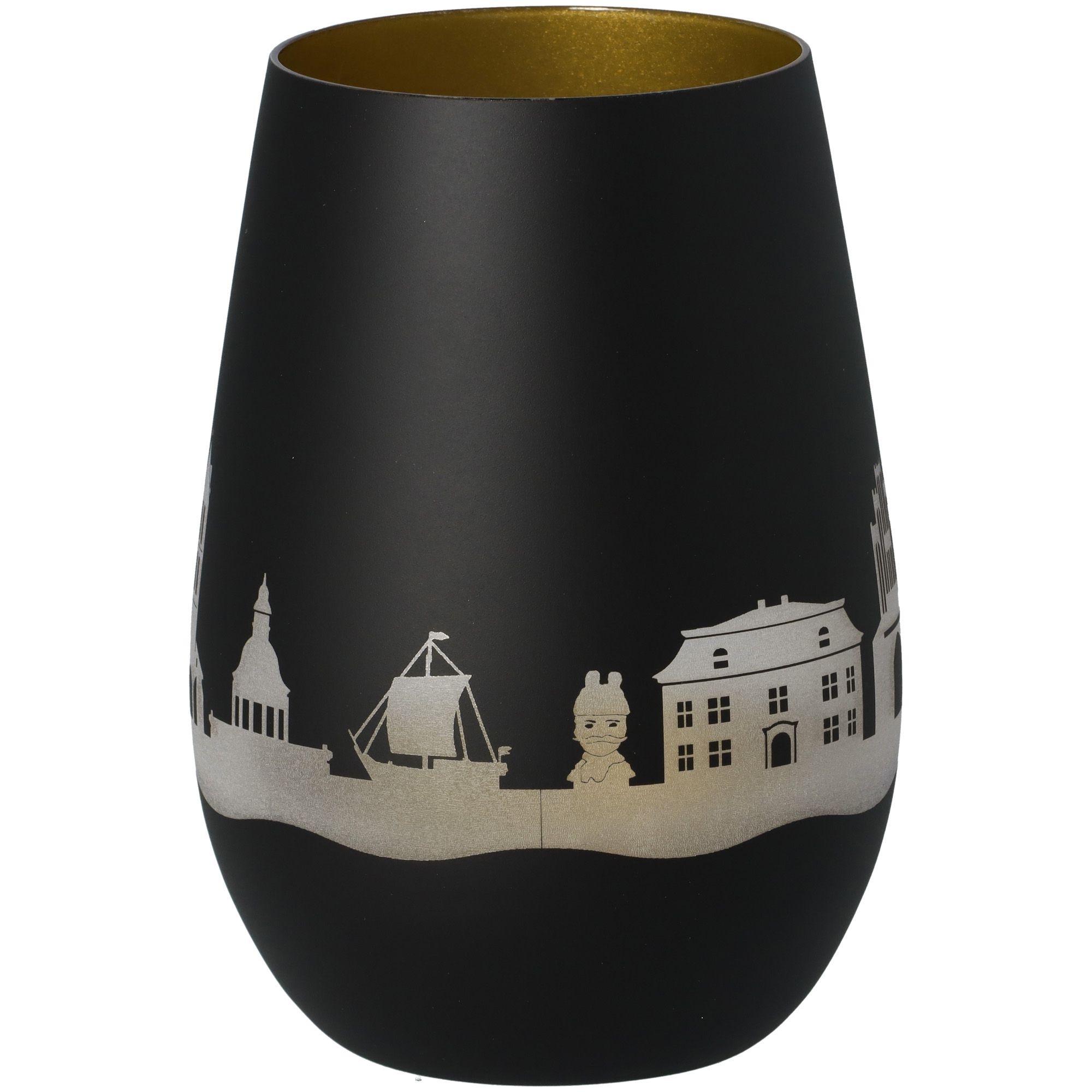 Windlicht Skyline Wismar Schwarz/Gold Windlicht Skyline Wismar Schwarz/Gold