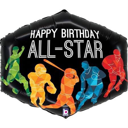 Folienballon Shape All Sports Birthday 75cm Aufblasbar, Leute, Person, Weste, Bademode