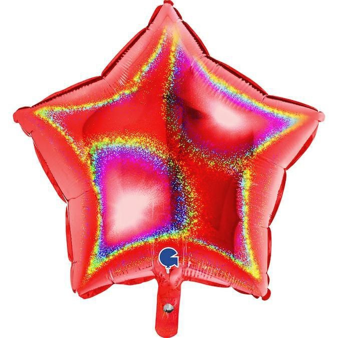 Folienballon Stern Glitter Holo Rot 45cm
