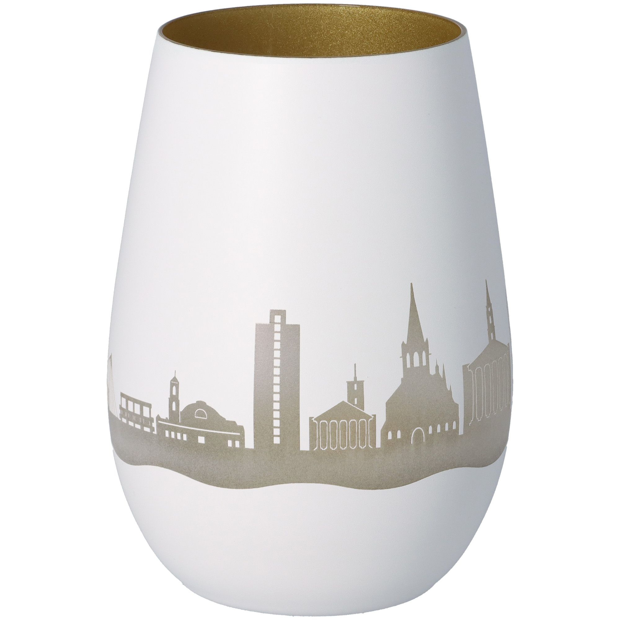 Windlicht Skyline Karlsruhe Weiß/Gold Windlicht Skyline Karlsruhe Weiß/Gold