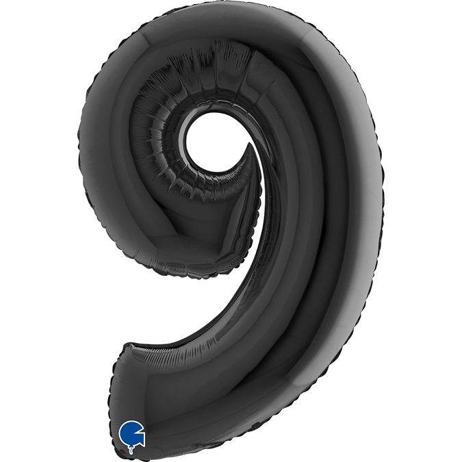Folienballon Zahl 9 Schwarz 100cm Folienballon Zahl 9 Schwarz 100cm