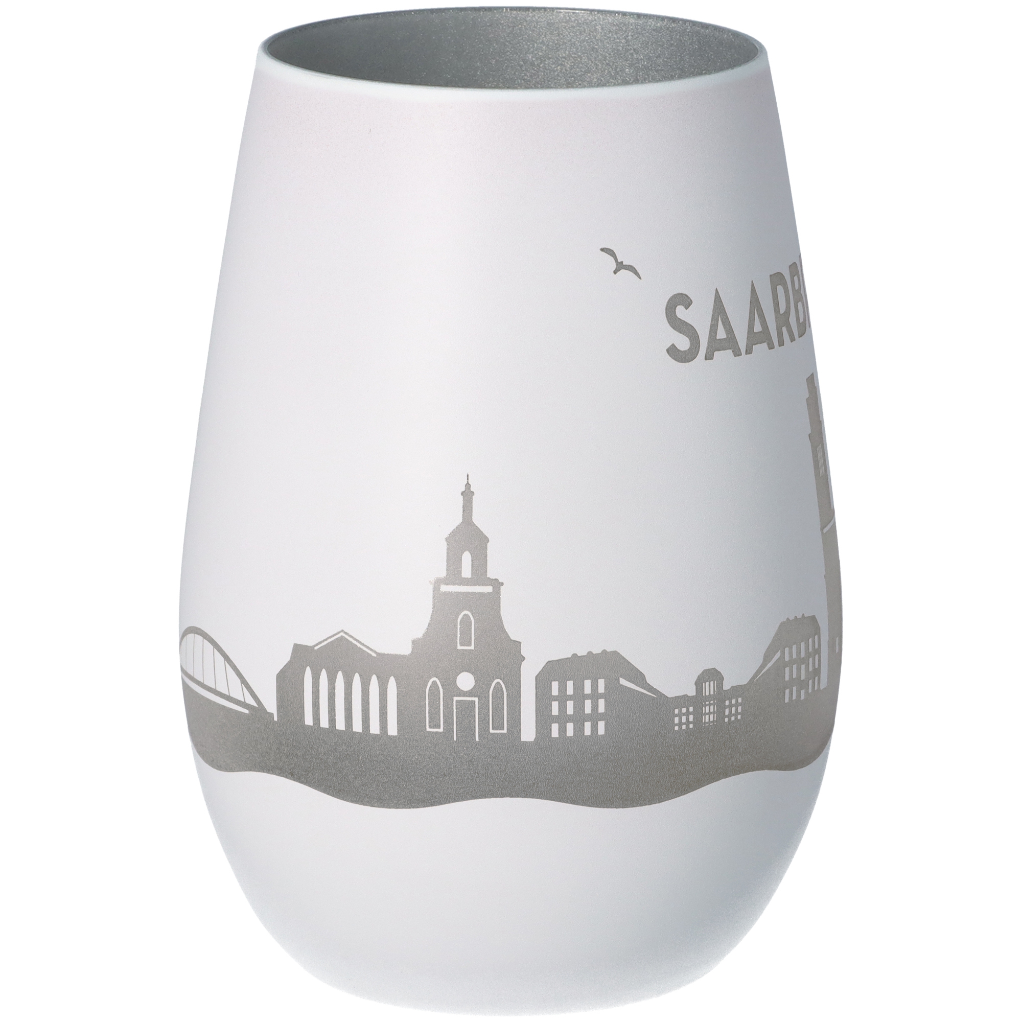 Windlicht Skyline Saarbrücken Weiß/Silber Windlicht Skyline Saarbrücken Weiß/Silber