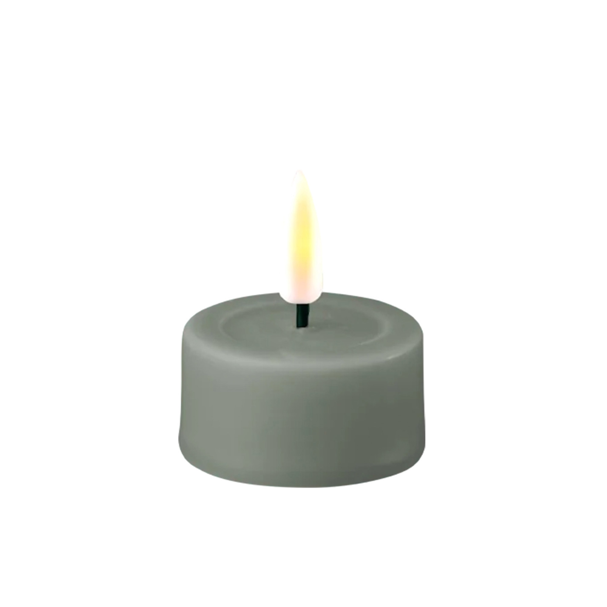 Deluxe - 2 LED Teelichter Salbei 4 cm Kerze