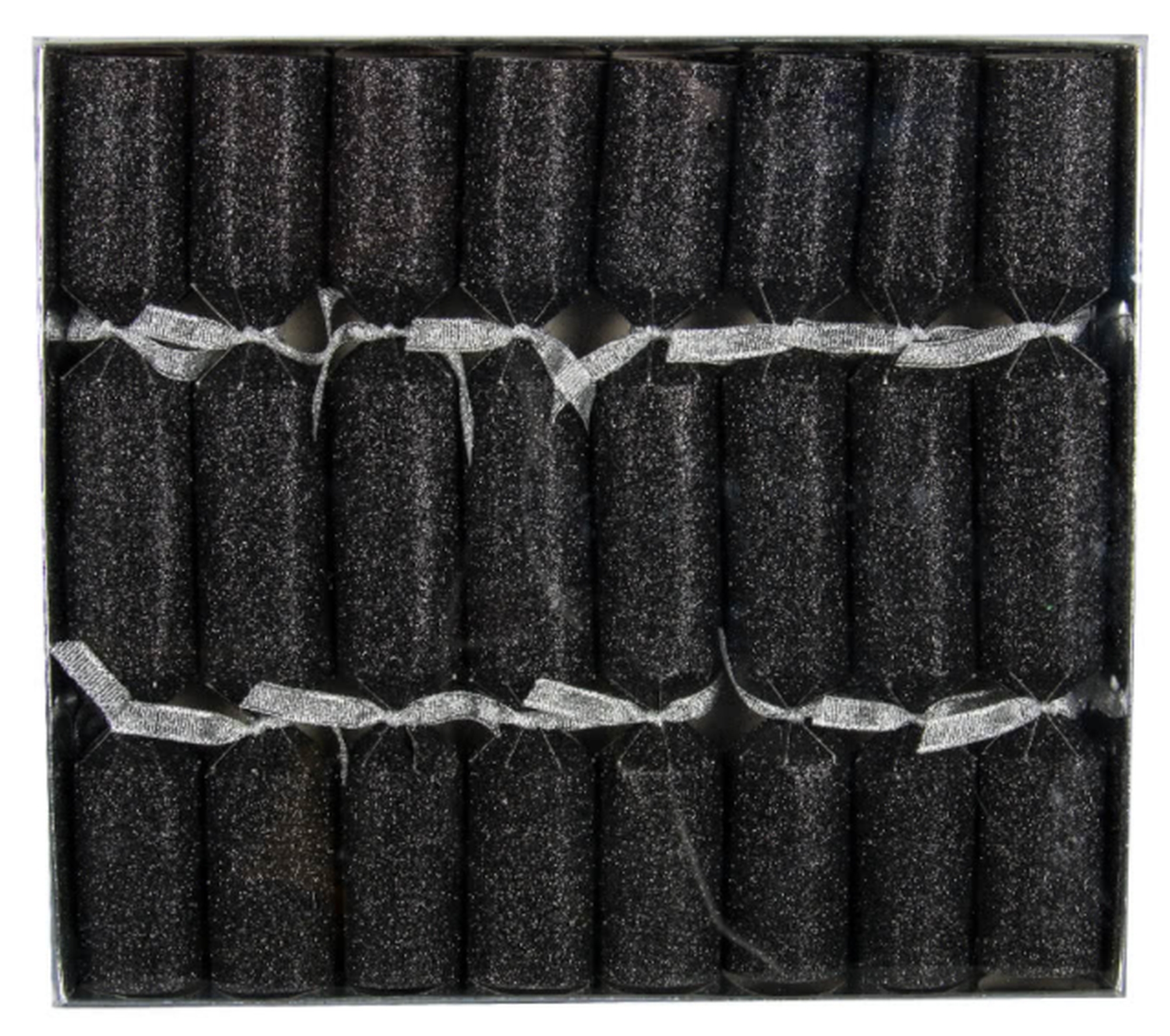 8 Knallbonbons Schwarz Glitter