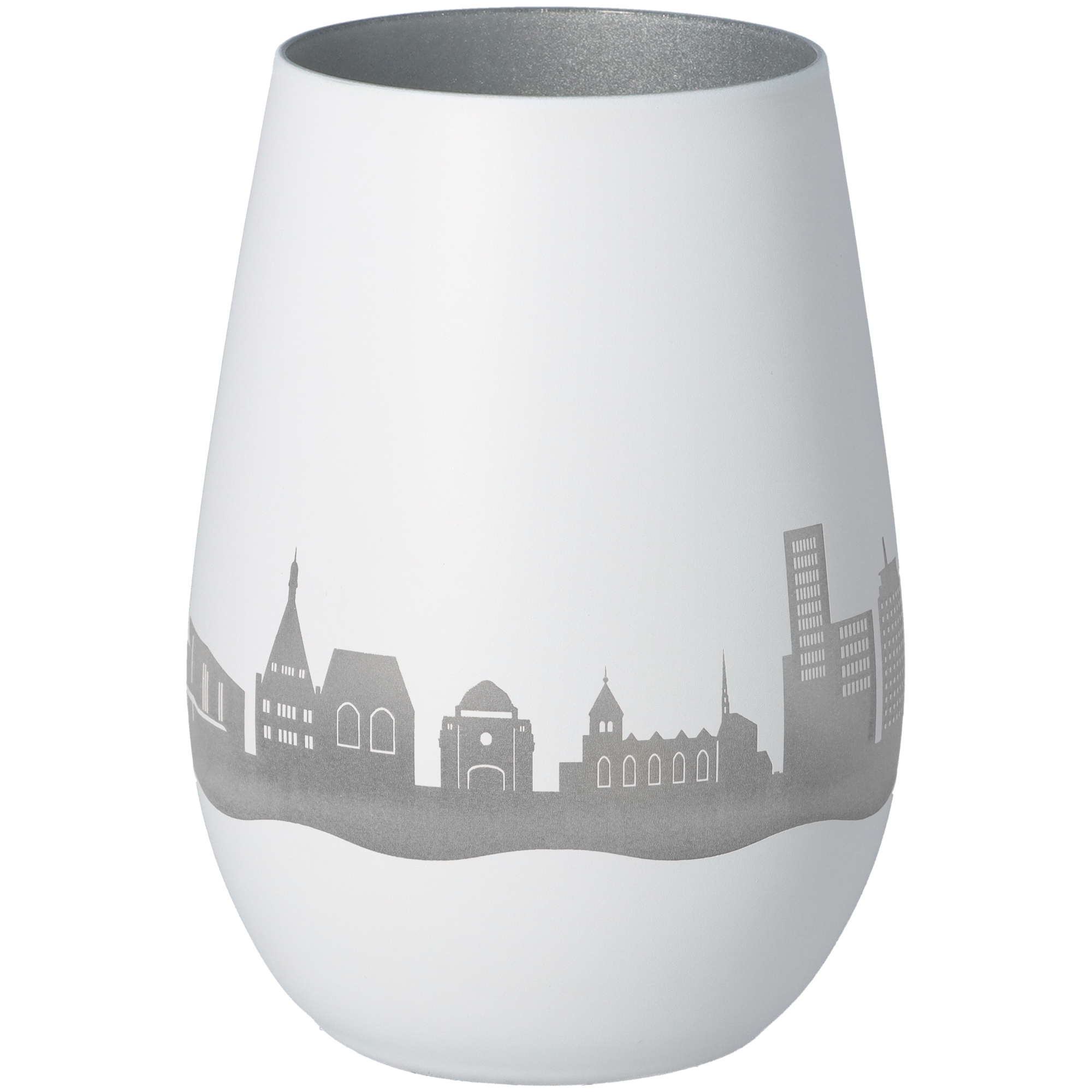 Windlicht Skyline Essen Weiß/Silber Windlicht Skyline Essen Weiß/Silber