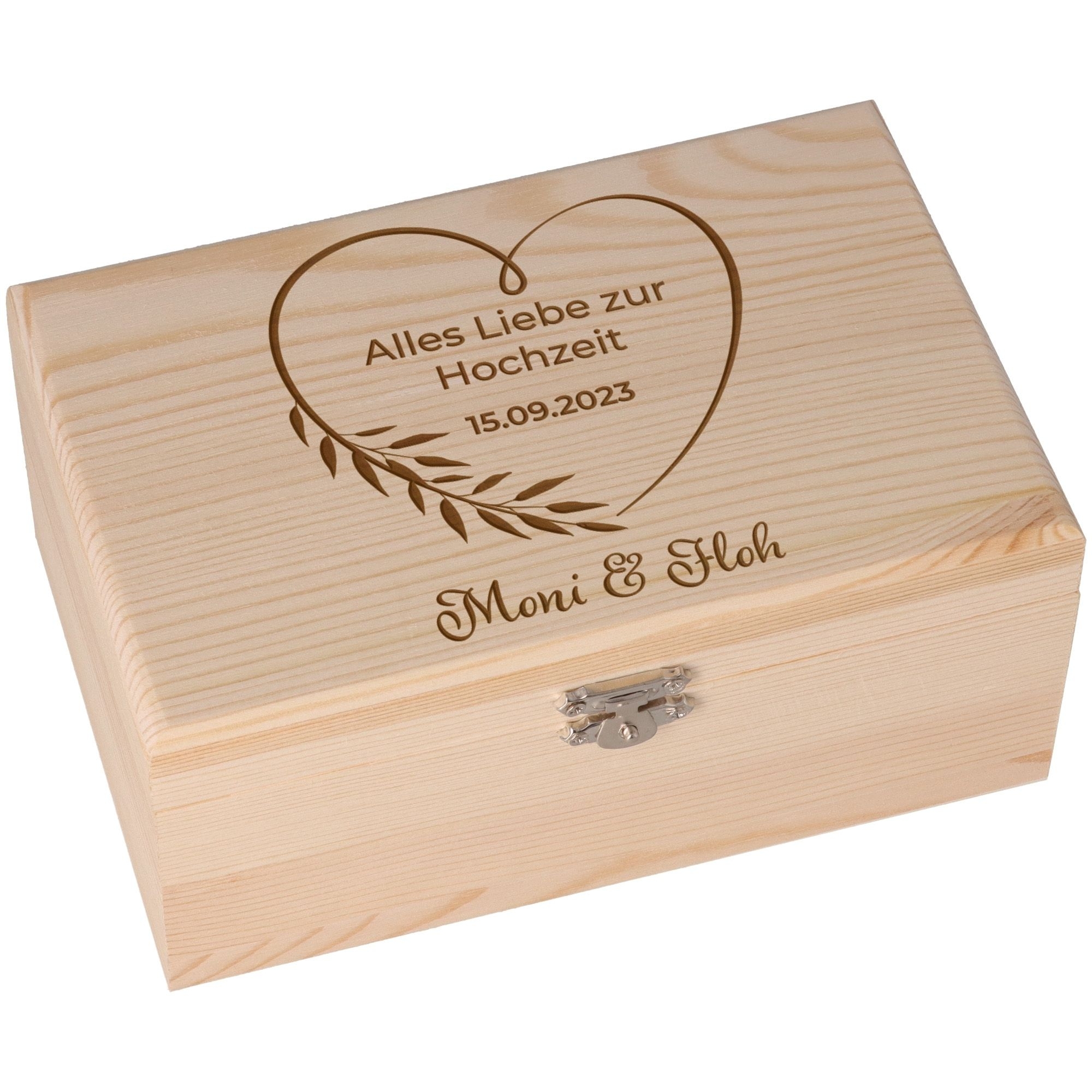 Geschenkbox Alles Liebe zur Hochzeit mit "Name & Datum"