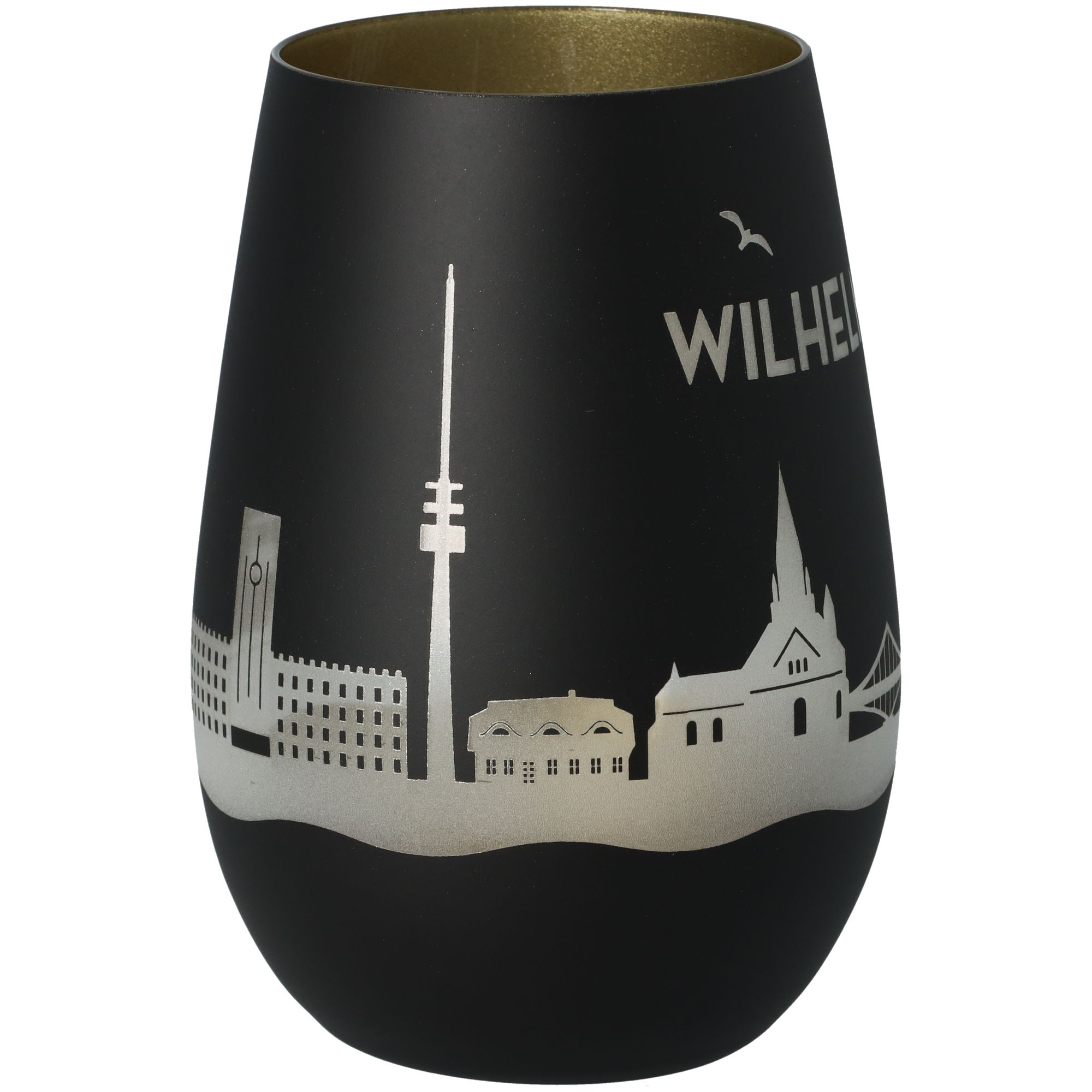 Windlicht Skyline Wilhelmshaven Schwarz/Gold Windlicht Skyline Wilhelmshaven Schwarz/Gold