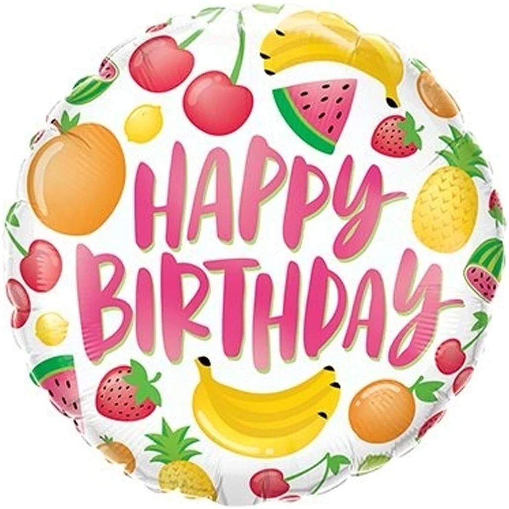 Ballon, Geburtstag, Fruchtmotif, runder Ballon, Dekorationsballon