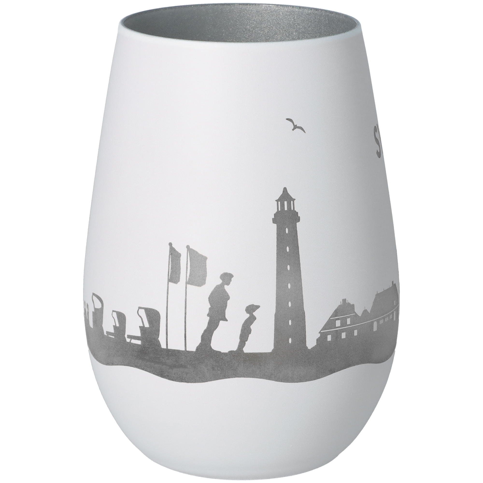 Windlicht Skyline Sylt Weiß/Silber Windlicht Skyline Sylt Weiß/Silber