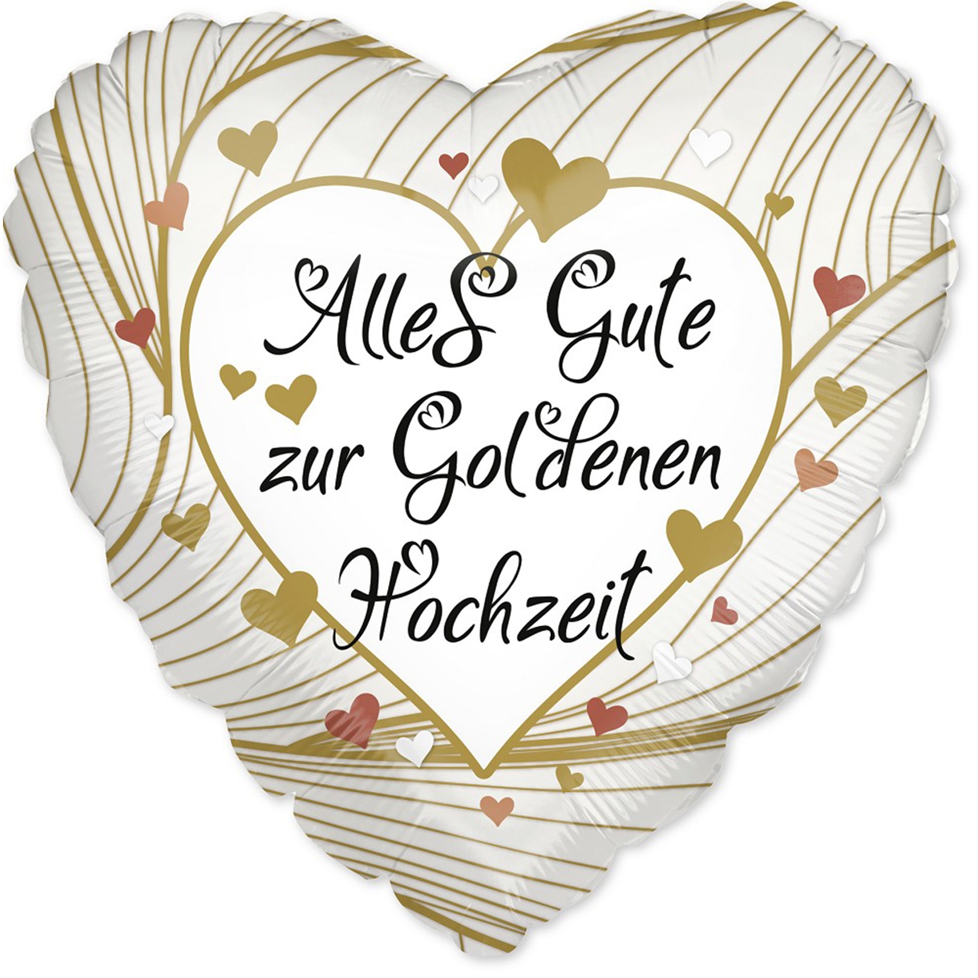 Folienballon "Alles Gute zur Goldenen Hochzeit" 45cm