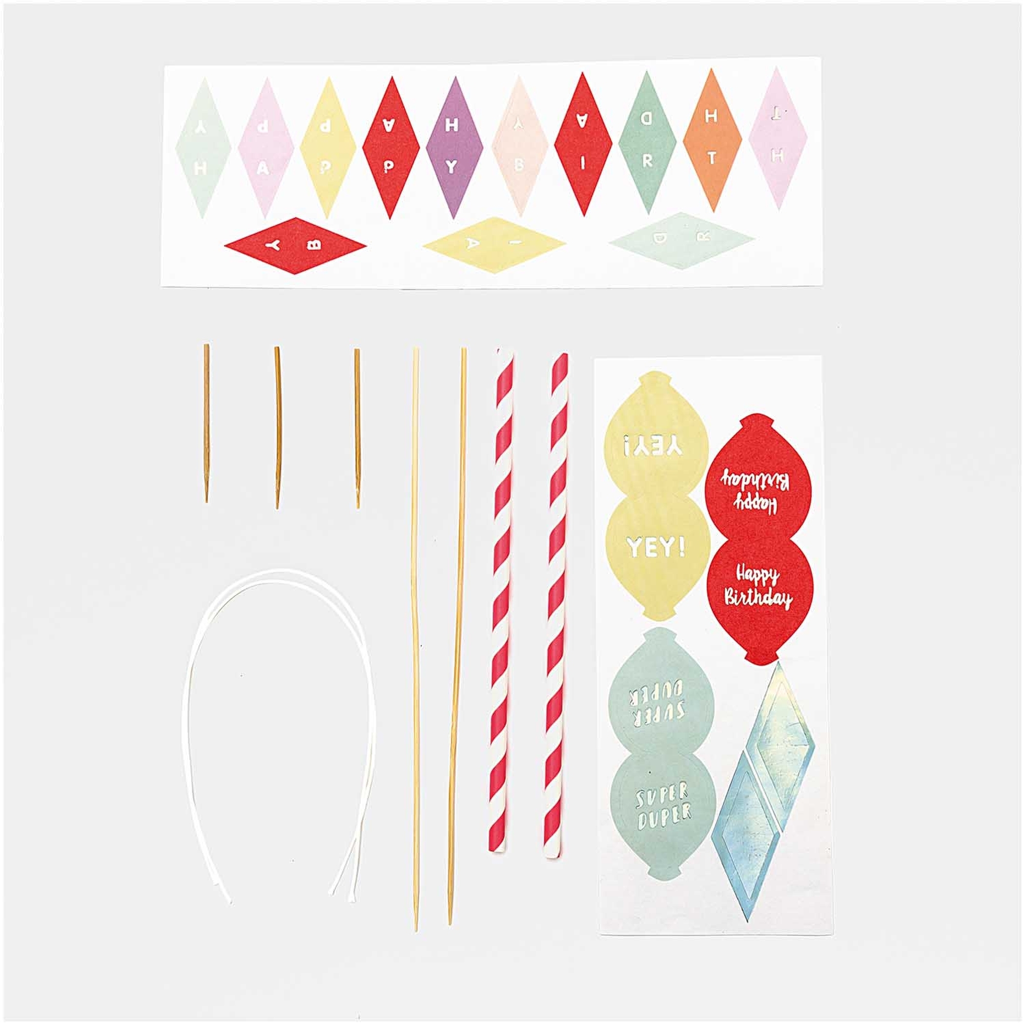 Cake Topper - Girlande Happy Birthday pastell Cake Topper - Girlande Happy Birthday pastell