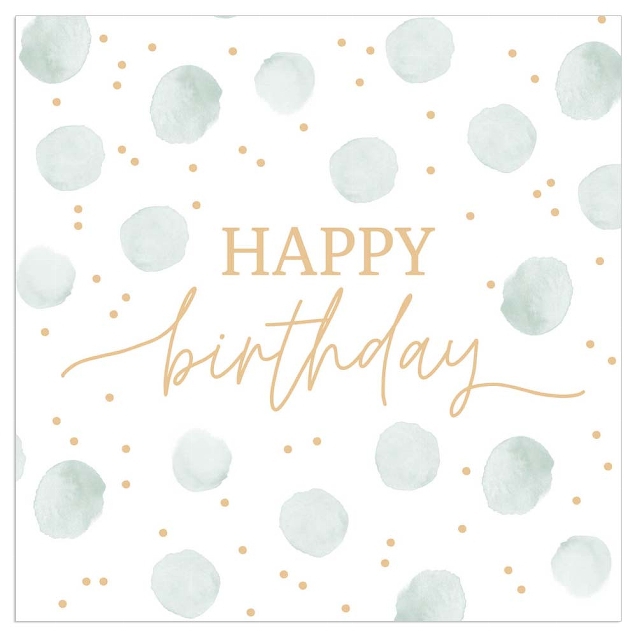 20 Servietten "Happy Birthday", Mint Punkte 20 Servietten "Happy Birthday", Mint Punkte