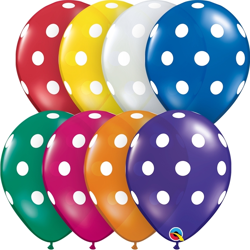Qualatex Latexballon Big Polka Dots verschiedene Farben Ø 30cm