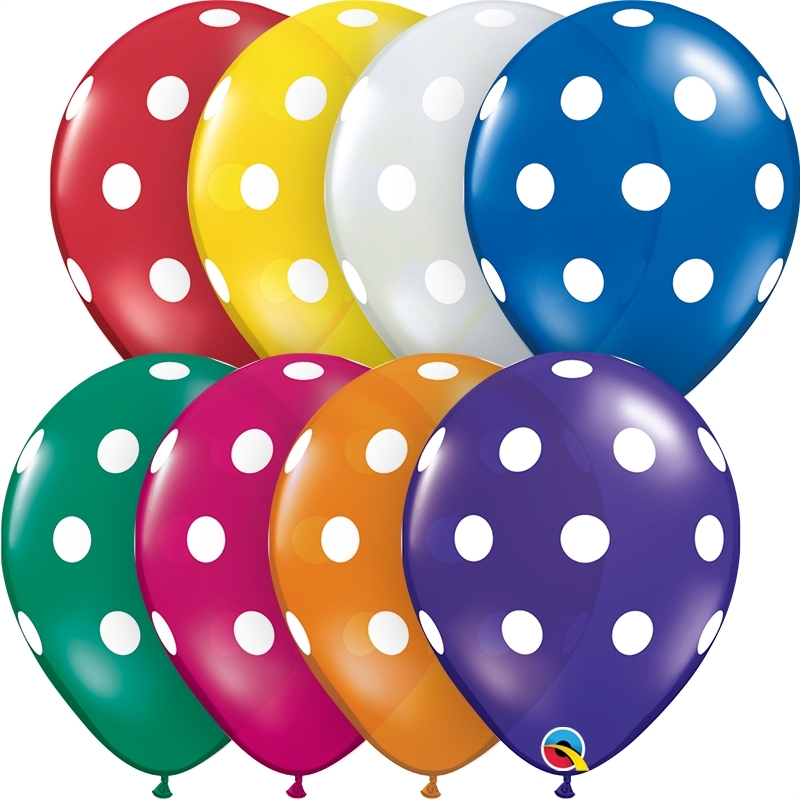 Qualatex Latexballon Big Polka Dots verschiedene Farben Ø 30cm Qualatex Latexballon Big Polka Dots verschiedene Farben Ø 30cm