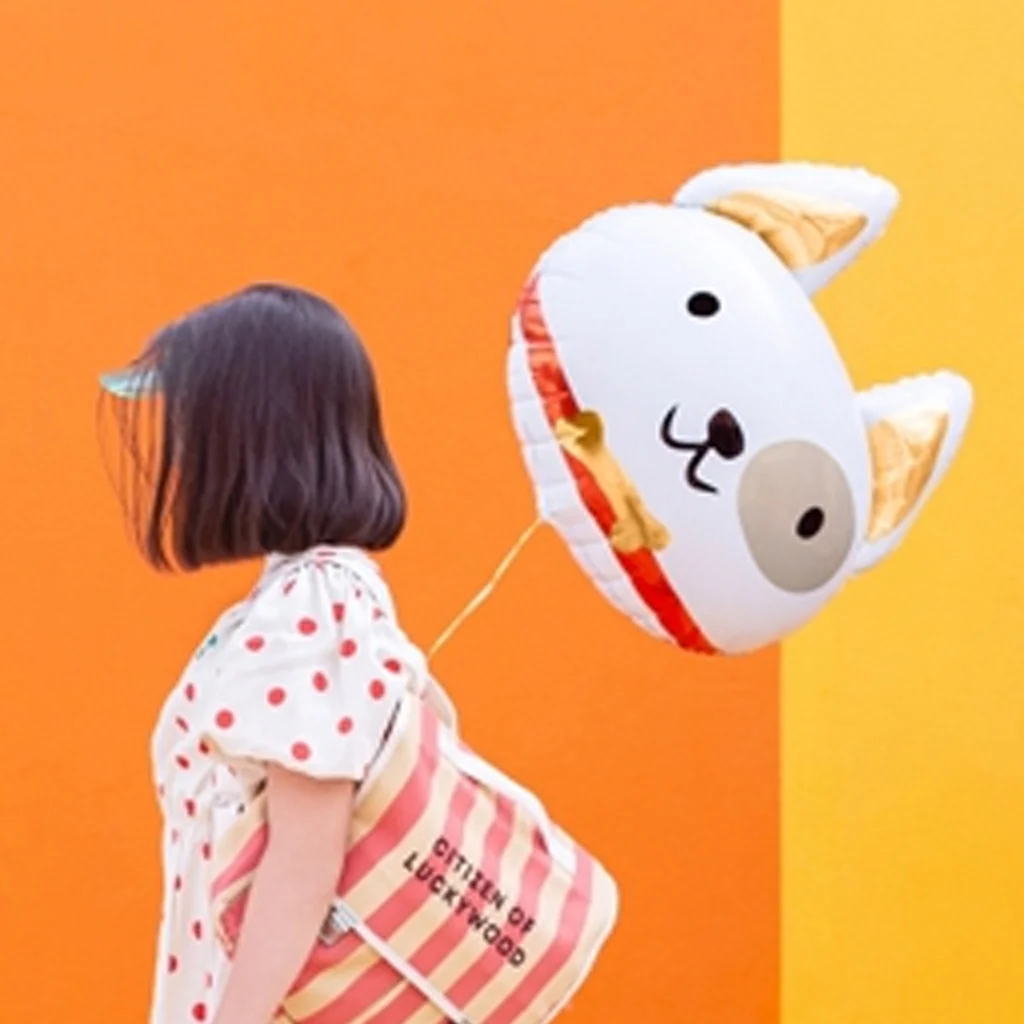 Ballon, Kind, Rucksack, Polka dot, Kleid