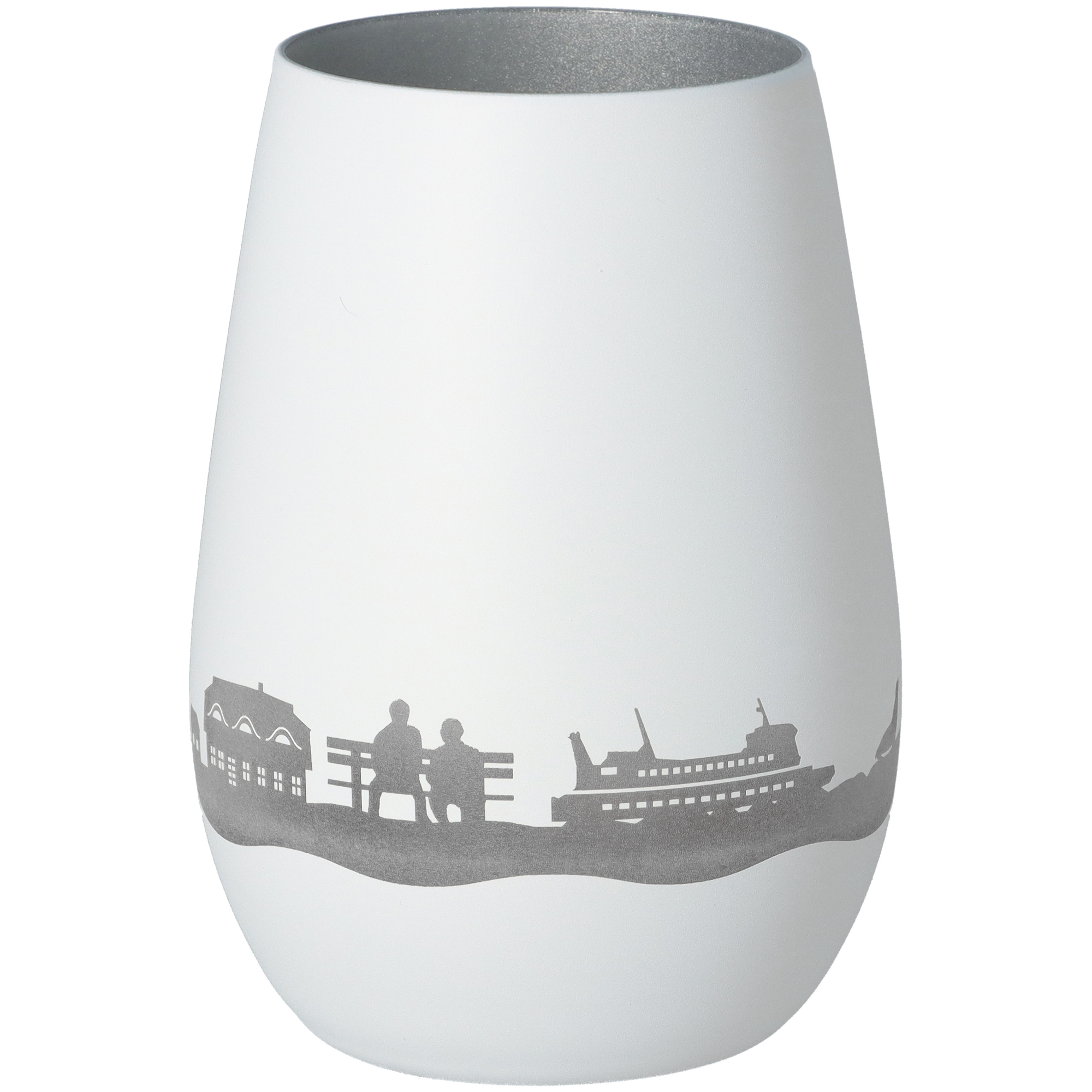 Windlicht Skyline Amrum Weiß/Silber Windlicht Skyline Amrum Weiß/Silber