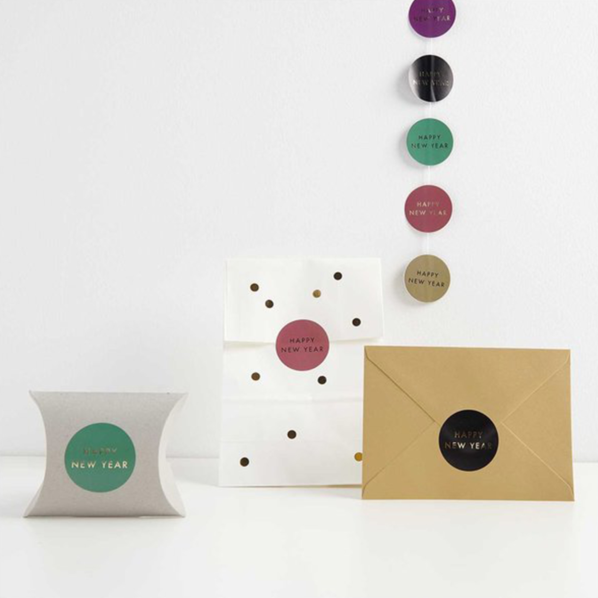 Sticker Happy New Year, 100 Stk. Sticker Happy New Year, 100 Stk.