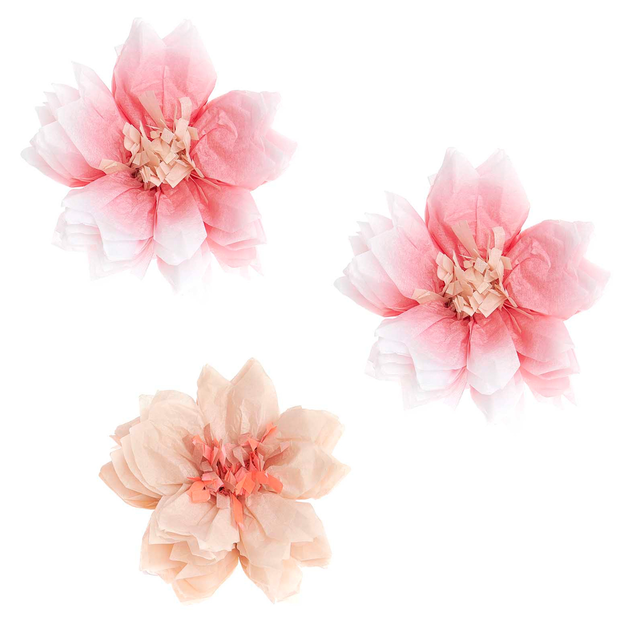 3 Blumen aus Seidenpapier, Kirschblüte