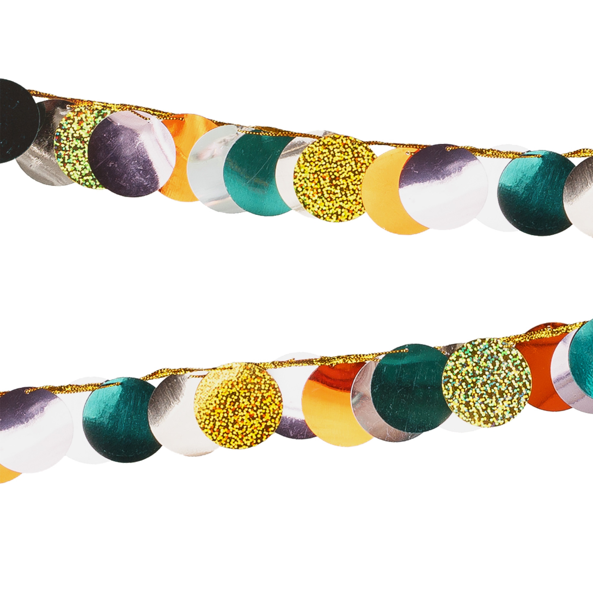 Metallic Girlande Punkte Bunt 2,2m Zubehor, Schmuck, Ornament